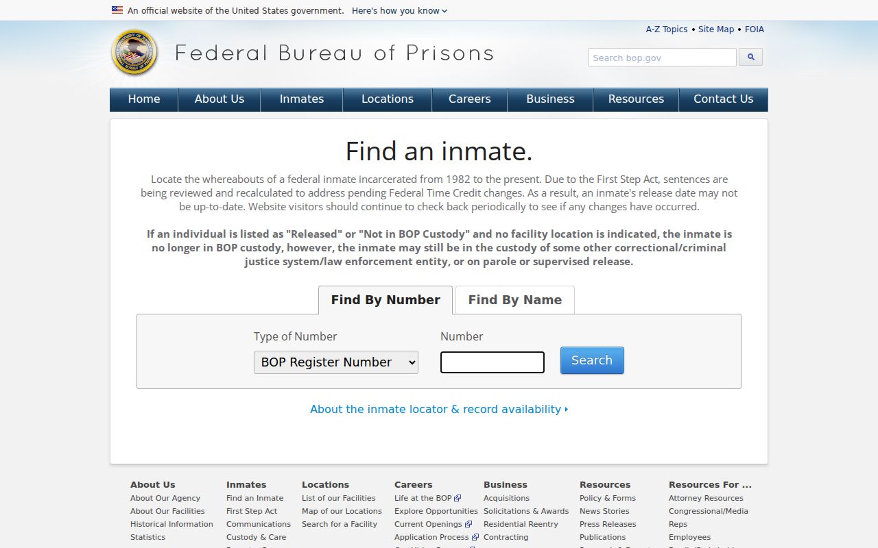 Sand Fork criminal history federal custody route through the Bureau of Prisons