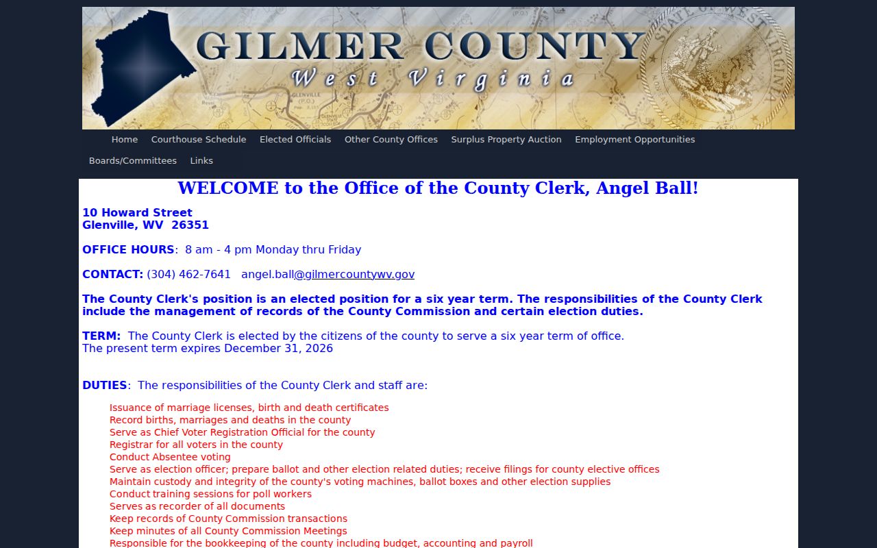 Sand Fork criminal history routing through official Gilmer County offices