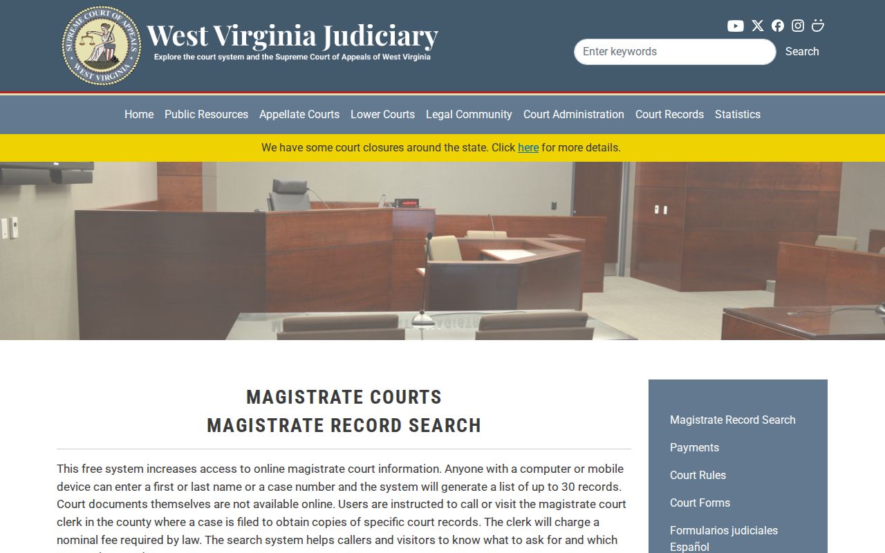 Gilmer County criminal court case Magistrate Search instructions