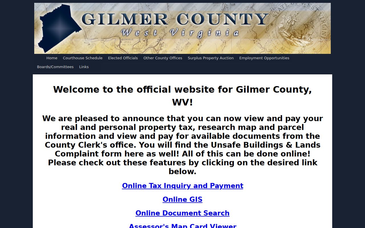 Gilmer County criminal history county government office directory