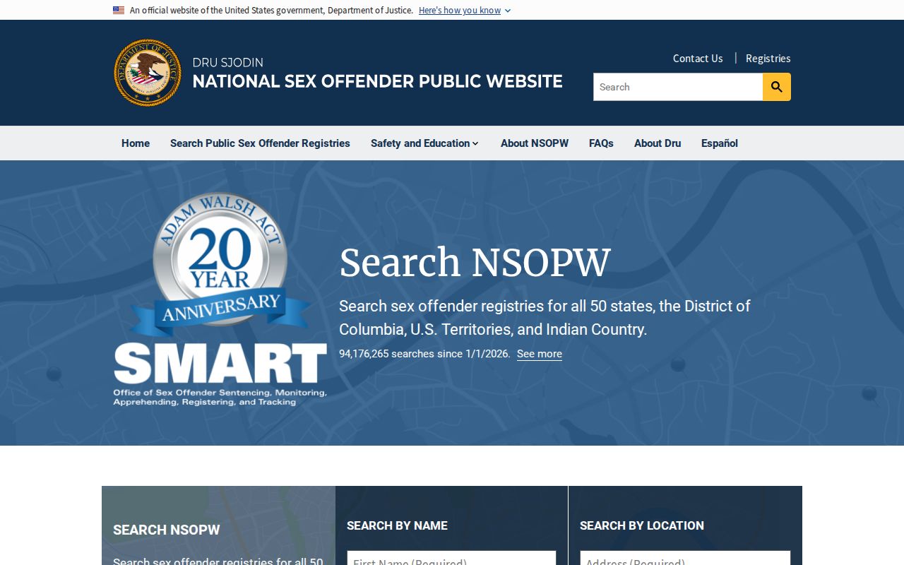 Gilmer County sex offender check through national registry search